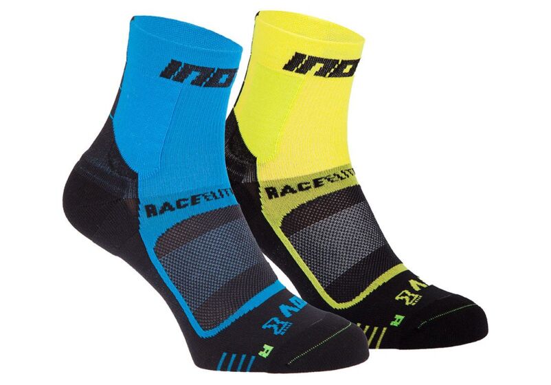 Inov-8 Race Elite Pro (Twin Pack) Mens Running Socks Black Blue/Black Yellow Philippines 42039XVIN